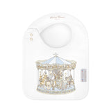 Atelier Choux Blue Carousel Satin Bib