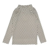 Ecru Printed Mockneck