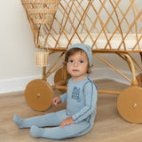 Antique Blue Little Imprint Footie & Beanie