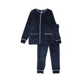 Navy Velour Piped PJs