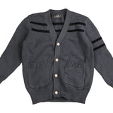 Stripe Detail Cardigan with Detail Patch