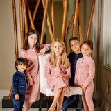 Dusty Pink Velour Piped PJs