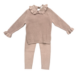 Ruffle Collar Knit Set