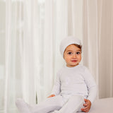 Blue Velour Embroidered Footie