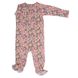 Lemons Pink Zipper Footie
