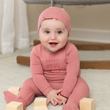 Raspberry I Love You Footie & Bonnet