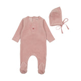 Satin Pink Cute As A Button Footie