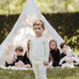 Cream Stitched Vine Pajama