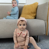 Dusty Pink Rope on Rib Footie & Beanie