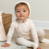 Girls Dainty Rope Pointelle Footie & Bonnet