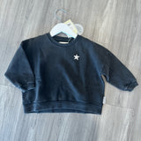 Faded Black Logo Print Sweatshirt