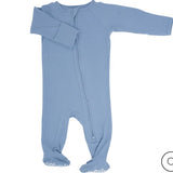 Ribbed Zipper Footie Boys