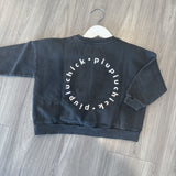 Faded Black Logo Print Sweatshirt