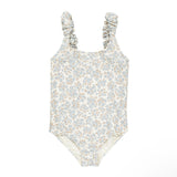 Blue Ditsy Scrunch One-Piece Swim Suit