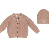 Chunky Knit Cardigan & Beanie