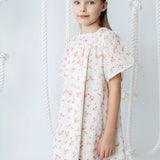 Square Neck Printed Eyelet Dress