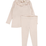 Fine Pointelle Ruffle Collar Set