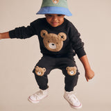 Black Furry Huxbear Sweatsuit
