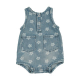 Daisy Printed Denim Romper