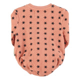 Pink Long Sleeve Romper with Black Stars