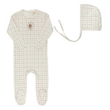 Beige Plaid Sheep Collection Footie