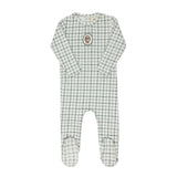 Blue Plaid Sheep Collection Footie