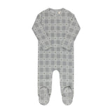 Blue Floral Plaid Collection Footie