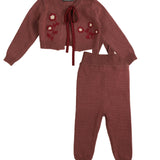 Baby Set with Embroidered Flowers