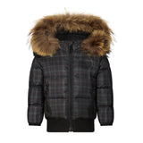 Plaid Down Puffer Coat