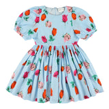 Welsa Roses Dress in Sky Blue