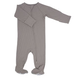 Just Taupe Ribbed Zipper Footie