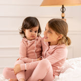Pink Ribbed Grandpa PJ