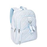 Bow Print Quilted Large Backpack with Charm