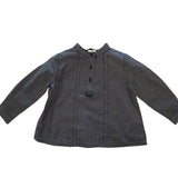 Mandarin Collar Plaid Shirt