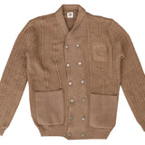Double Breasted Cable Cardigan with Shawl Neck