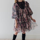 Vintage Yoke Tulle Smock Dress