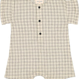 Cotton Crepe Check Hawaii Romper