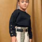 Faux Leather Trim Skirt