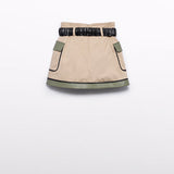 Faux Leather Trim Skirt