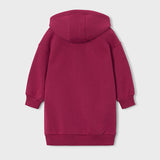 Cherry Print Fleece Hooded Sweatshirt Dress