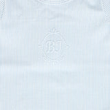 Blue Stripe Collar Monogram Footie Set