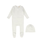 Bebe Jolee Light Blue Floral Lattice Footie