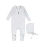 Bebe Jolee Blue Heather Applique Footie