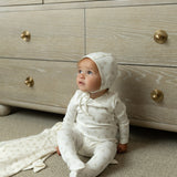 Ivory Girls Little Bundles Footie & Bonnet