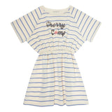 Striped "Cherry Camp" Blue Dress
