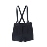 Leather Detail Suspender Shorts