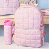Bow Floral Quilted Large Backpack with Charm