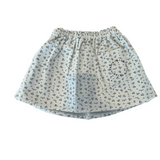 Elastic Waist Grey and Black Floral Skirt