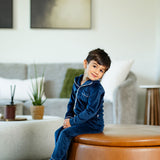 Blue Velour Grandpa PJ