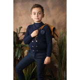 Double Breasted Cable Cardigan with Shawl Neck